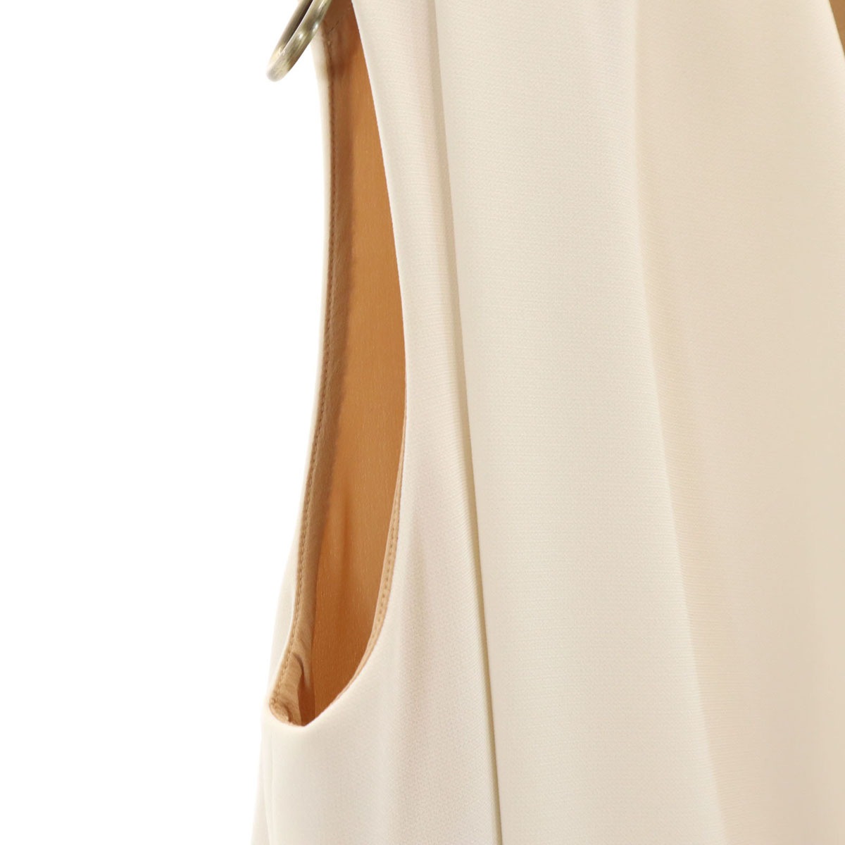 フランス製 カシクール ロング ベスト 38 アイボリー レディース 古着