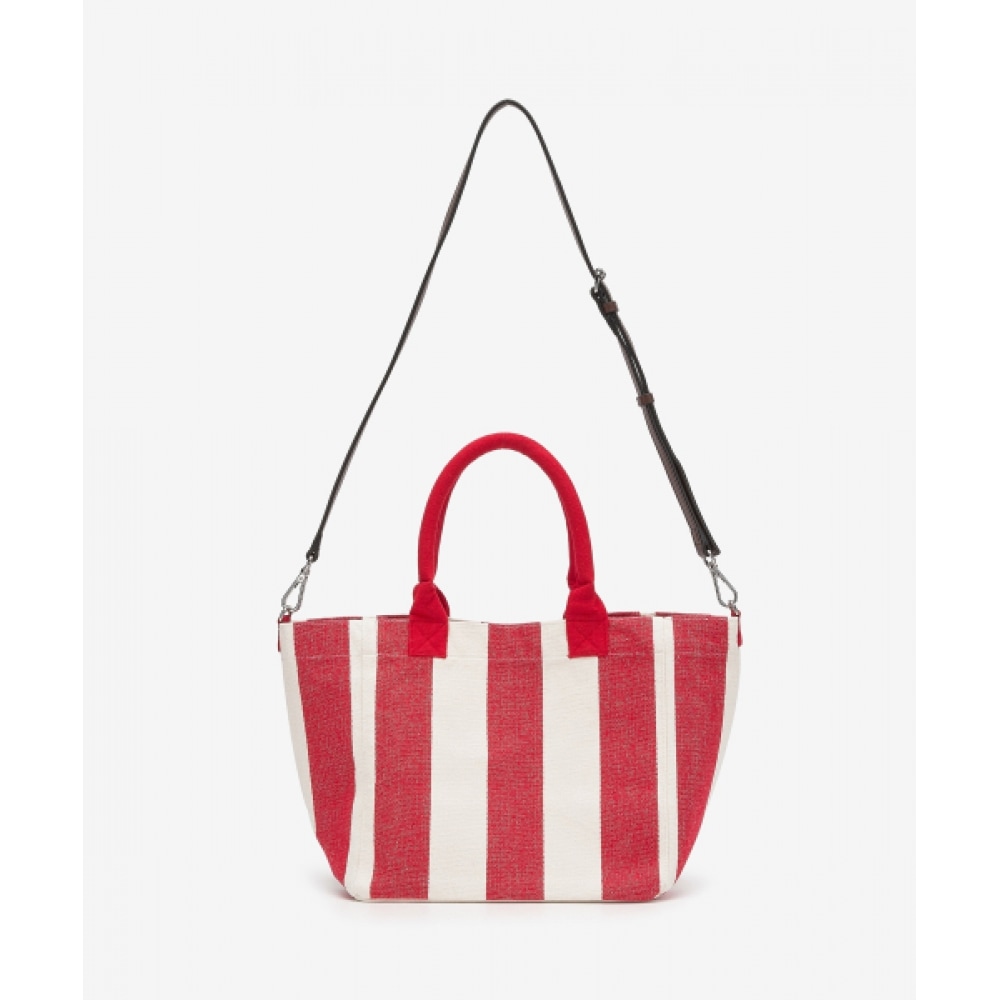 GANNI スモールイージーストライプショッパーバッグ-チェリー/A5974396 GANNI スモールイージーストライプショッパーバッグ-チェリー/A5974396