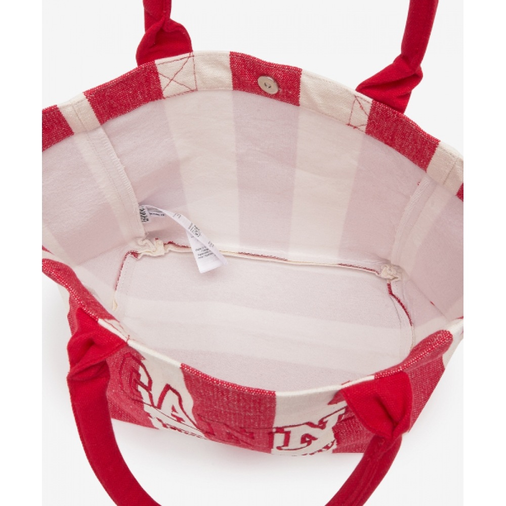 GANNI スモールイージーストライプショッパーバッグ-チェリー/A5974396 GANNI スモールイージーストライプショッパーバッグ-チェリー/A5974396