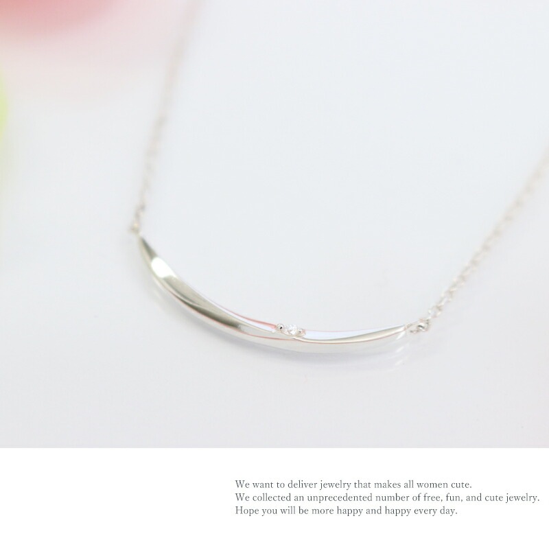 リボン済＆紙袋 正規品 ネックレス ネックレス ペンダント レディース ダイヤモンド カーブ ジュエリー アクセサリー プレゼント エターナルシルバー 祝い