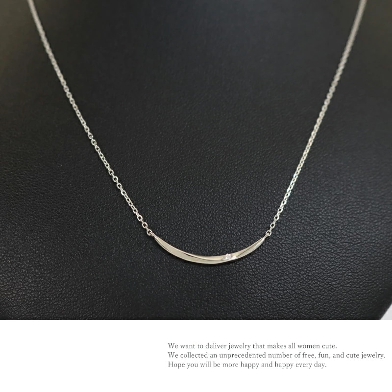 リボン済＆紙袋 正規品 ネックレス ネックレス ペンダント レディース ダイヤモンド カーブ ジュエリー アクセサリー プレゼント エターナルシルバー 祝い