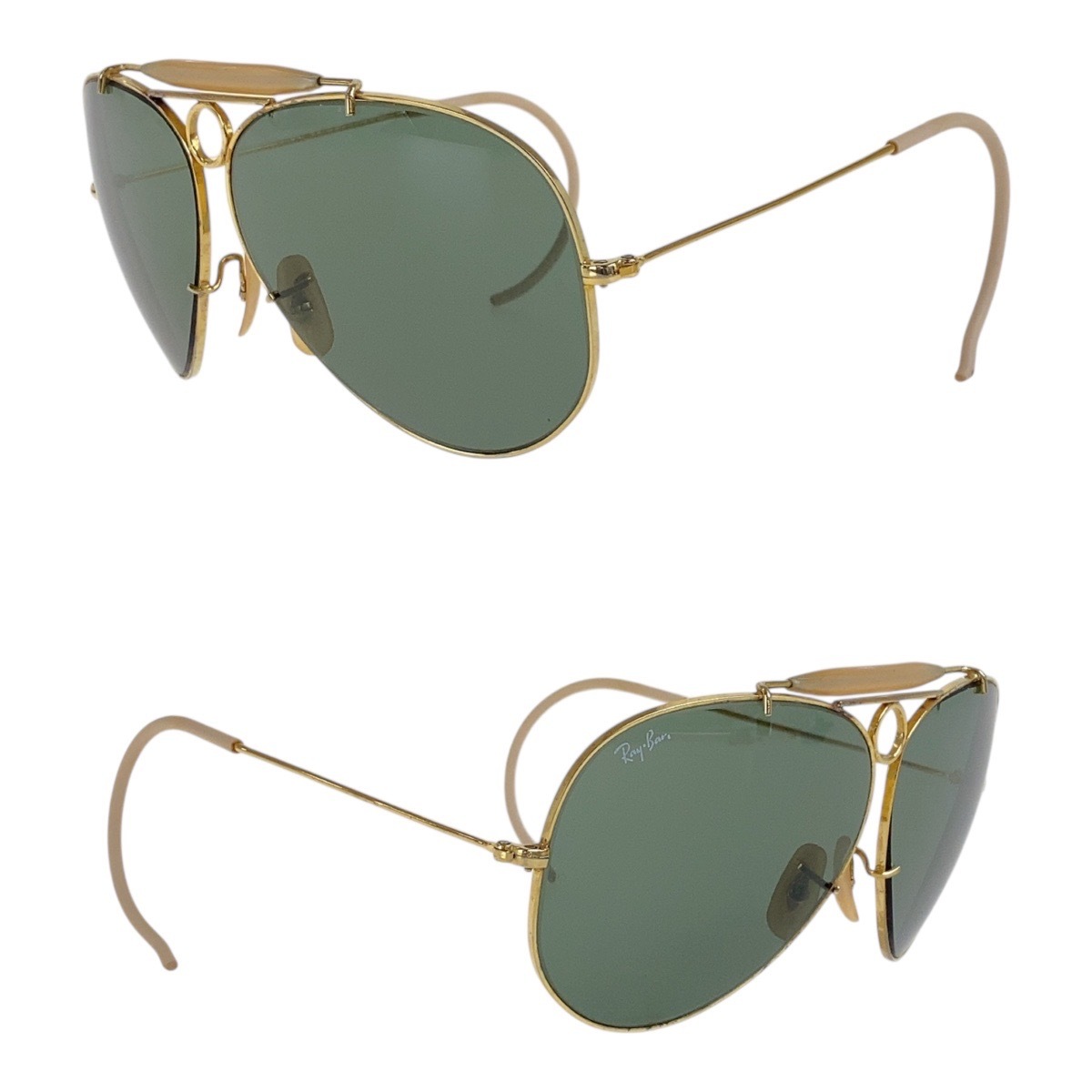ヴィンテージ B&L RAY-BAN U.S.A グリーン ゴールド金具 ガラス/メタル サングラス メンズ 503467 ヴィンテージ B&L RAY-BAN U.S.A グリーン ゴールド金具 ガラス/メタル サングラス メンズ 503467