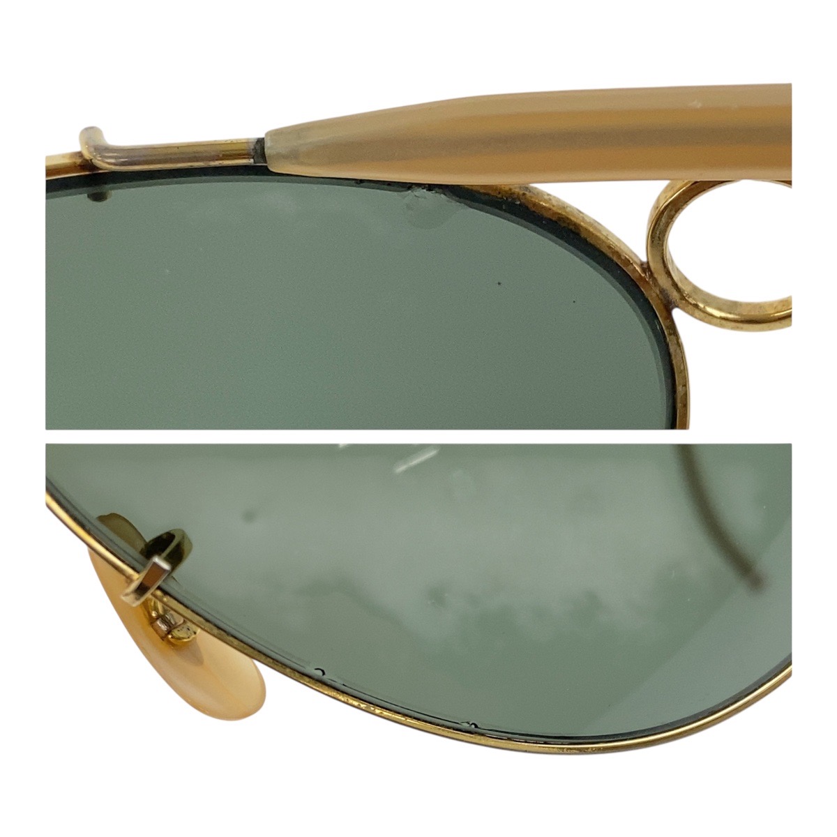 ヴィンテージ B&L RAY-BAN U.S.A グリーン ゴールド金具 ガラス/メタル サングラス メンズ 503467 ヴィンテージ B&L RAY-BAN U.S.A グリーン ゴールド金具 ガラス/メタル サングラス メンズ 503467