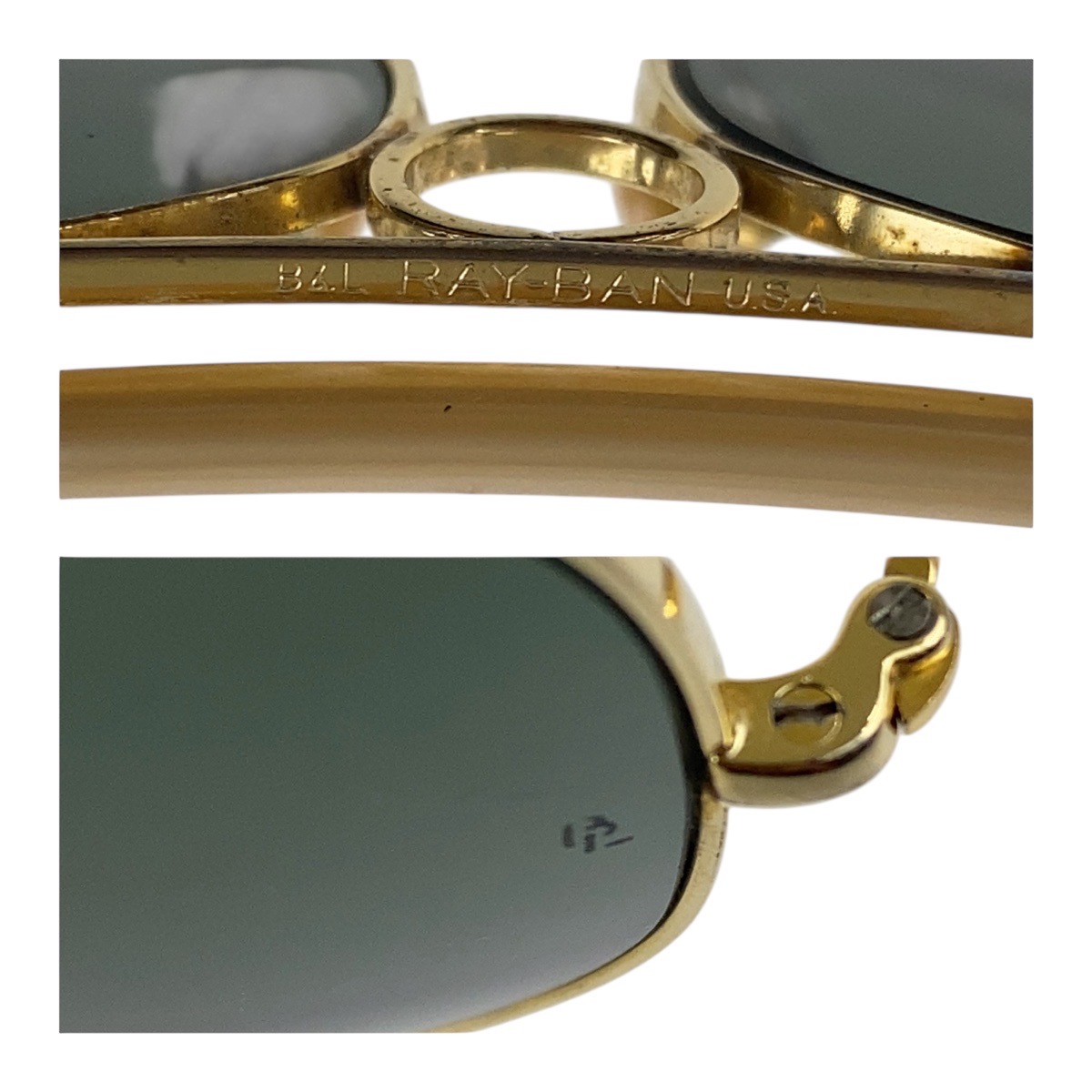 ヴィンテージ B&L RAY-BAN U.S.A グリーン ゴールド金具 ガラス/メタル サングラス メンズ 503467 ヴィンテージ B&L RAY-BAN U.S.A グリーン ゴールド金具 ガラス/メタル サングラス メンズ 503467