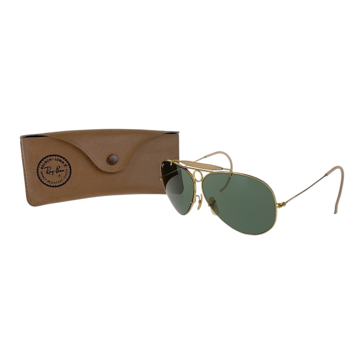 ヴィンテージ B&L RAY-BAN U.S.A グリーン ゴールド金具 ガラス/メタル サングラス メンズ 503467 ヴィンテージ B&L RAY-BAN U.S.A グリーン ゴールド金具 ガラス/メタル サングラス メンズ 503467