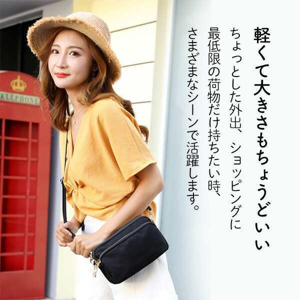 ミニショルダーバッグ レディース 斜めがけ ポーチ コンパクト ナイロン シンプル 軽い スマホ 財布 かわいい ミニバッグ