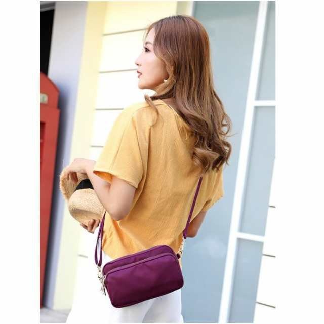 ミニショルダーバッグ レディース 斜めがけ ポーチ コンパクト ナイロン シンプル 軽い スマホ 財布 かわいい ミニバッグ