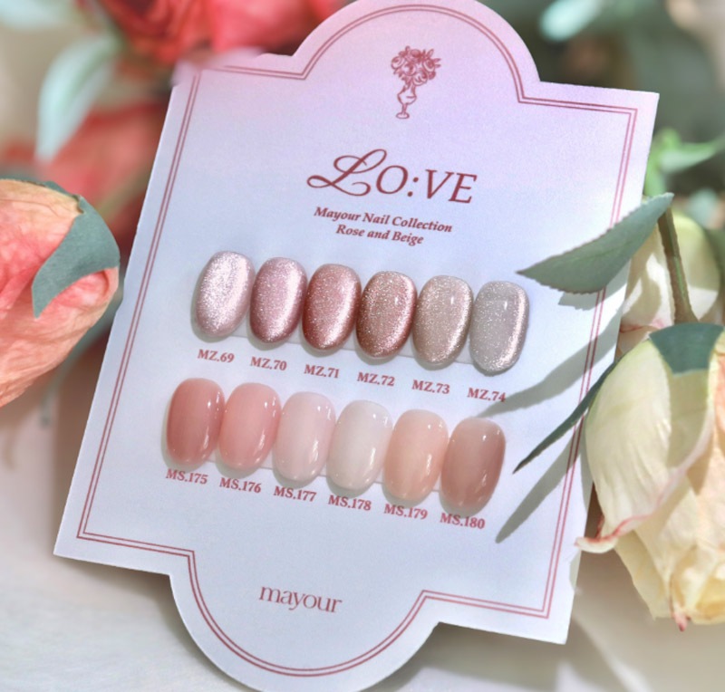 [mayour] 【LO:VE】 12色 セット / Rose and Beige / 春のネイル / 【3月20日以降の出庫】