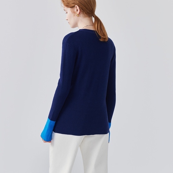 トップス カーディガン ニットカーディガン ミディアム丈 長袖 Vネック 前開き ボタン ツートンカラー かわいい 大人可愛い きれいめ シンプル 上品 おしゃれ かっこいい レトロ きちんと