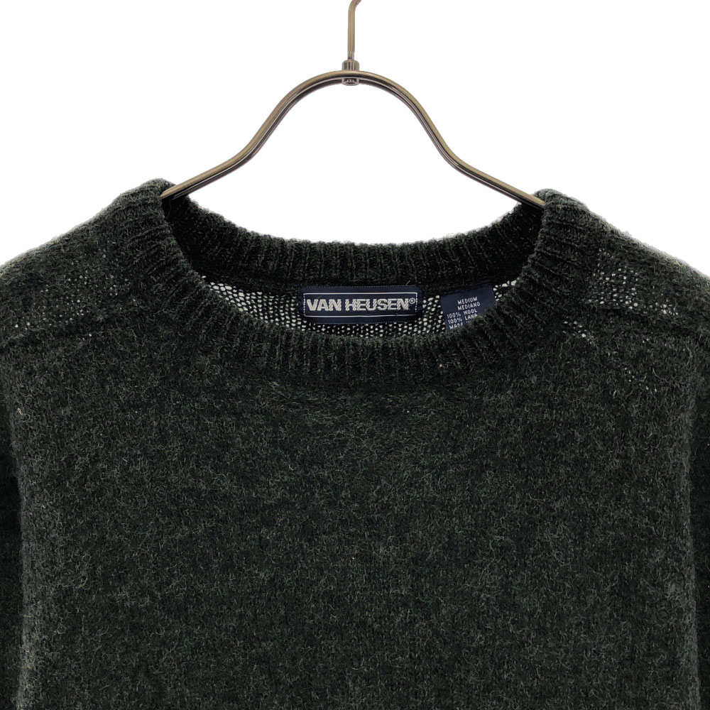 ヴァンヒューゼン 90s ウール オールド 長袖 クルーネック ニット M グリーン VAN HEUSEN セーター メンズ ヴァンヒューゼン 90s ウール オールド 長袖 クルーネック ニット M グリーン VAN HEUSEN セーター メンズ