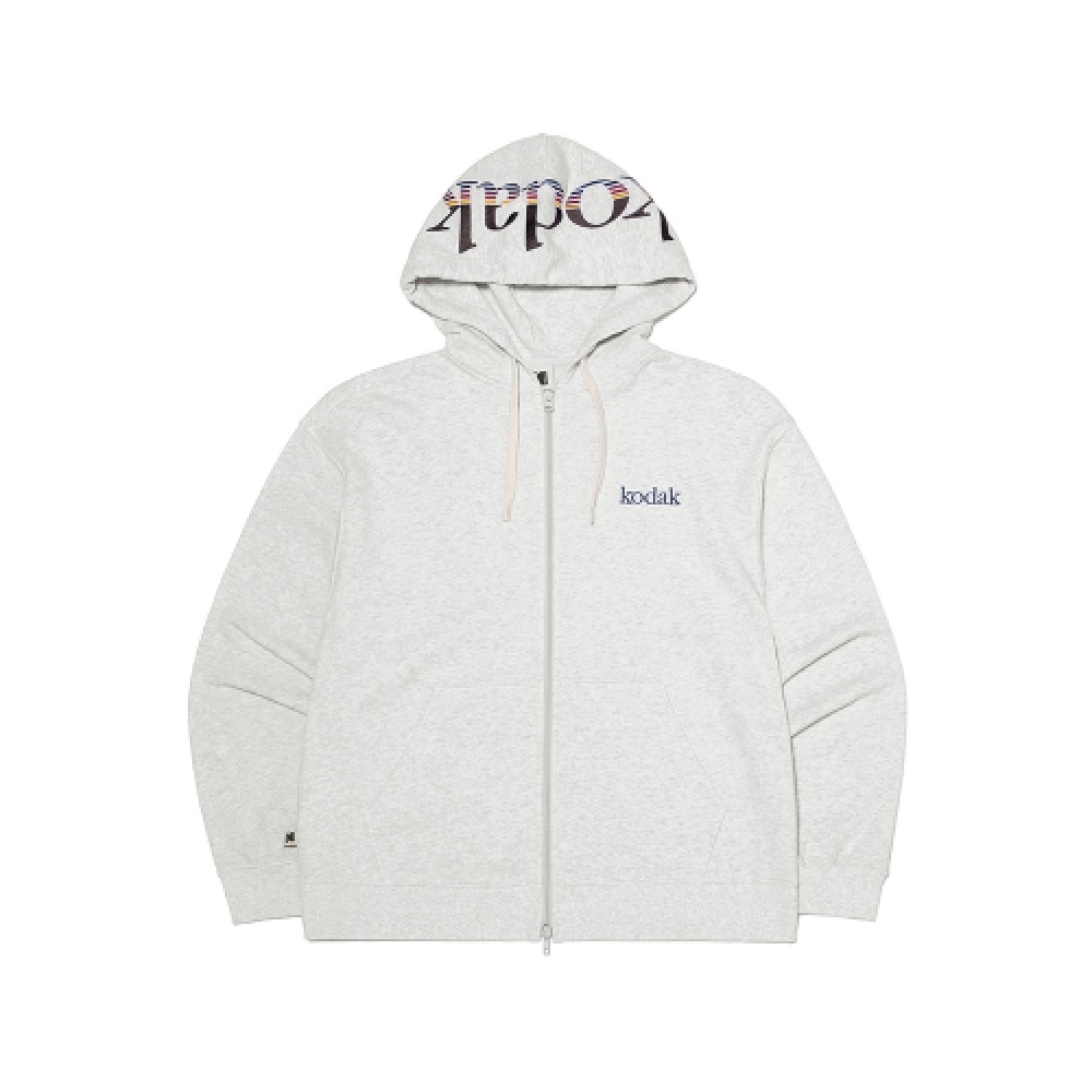 コダックレインボービッグロゴパーカージップアップホワイトメランジ コダックレインボービッグロゴパーカージップアップホワイトメランジ