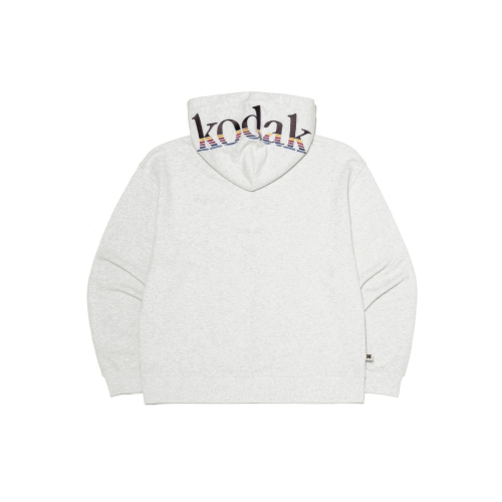 コダックレインボービッグロゴパーカージップアップホワイトメランジ コダックレインボービッグロゴパーカージップアップホワイトメランジ