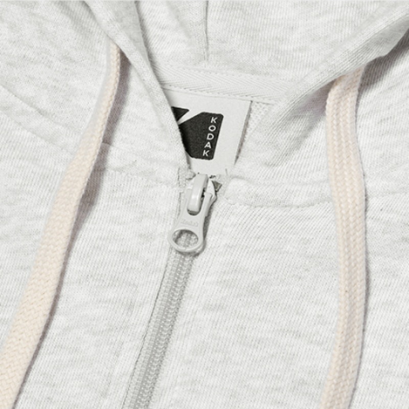 コダックレインボービッグロゴパーカージップアップホワイトメランジ コダックレインボービッグロゴパーカージップアップホワイトメランジ
