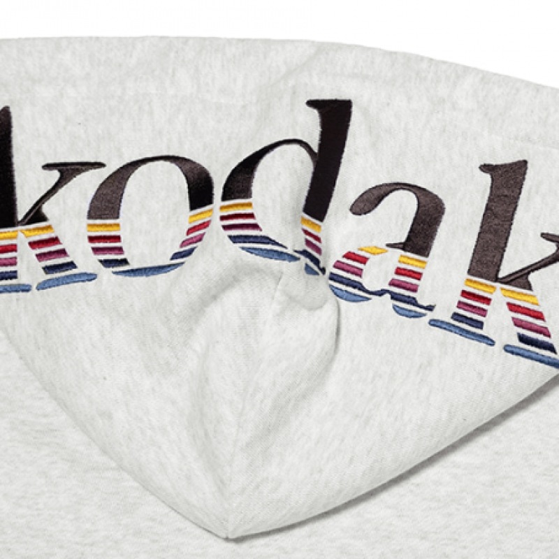 コダックレインボービッグロゴパーカージップアップホワイトメランジ コダックレインボービッグロゴパーカージップアップホワイトメランジ