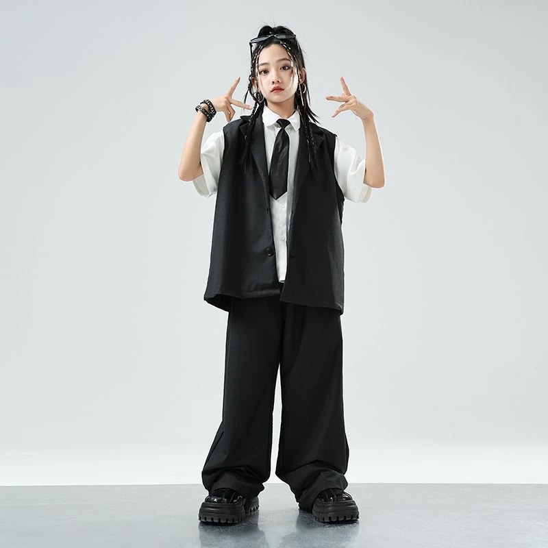 子供のヒップホップの街のダンスのスーツのベストセットの男の子のヒップホップのショーの演出服の女の子のファッションのブランドのhiphopの服装 子供のヒップホップの街のダンスのスーツのベストセットの男の子のヒップホップのショーの演出服の女の子のファッションのブランドのhiphopの服装