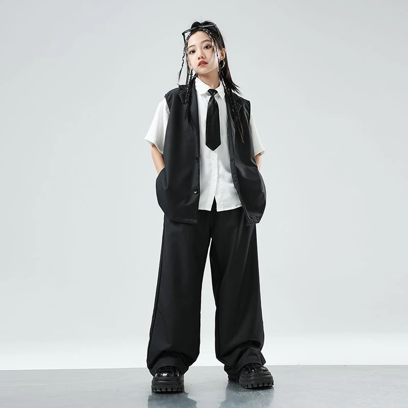 子供のヒップホップの街のダンスのスーツのベストセットの男の子のヒップホップのショーの演出服の女の子のファッションのブランドのhiphopの服装 子供のヒップホップの街のダンスのスーツのベストセットの男の子のヒップホップのショーの演出服の女の子のファッションのブランドのhiphopの服装