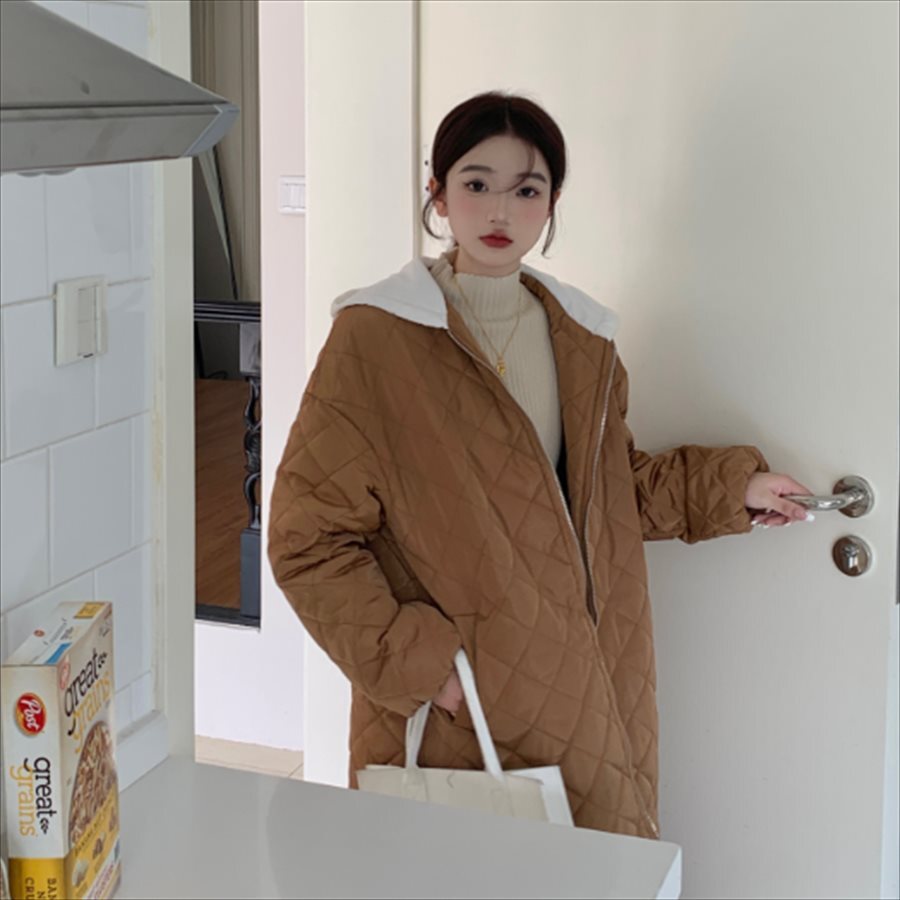 フード付きキルティングジャケットアウター ロングコート ジャケット 羽織り 2色 ダウンジャケット ロング ロング丈 袖あり 長袖 Vネック フレア Aライン フード付き ポケット