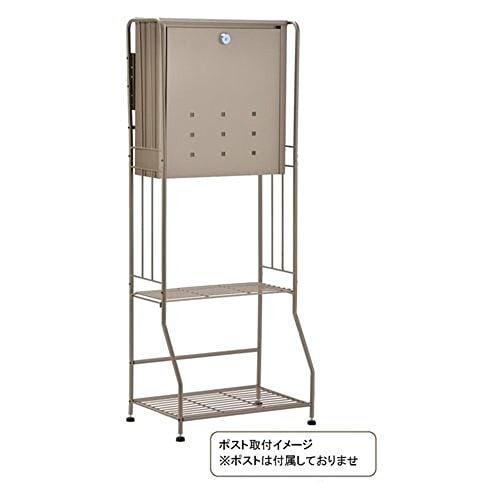 グリーンライフ ポストスタンド 大型ポストスタンド 置くだけ設置のシンプルデザイン チタングレー 3