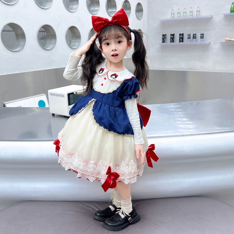 白雪姫ドレス女の子ロリータドレスロリータ秋子供長袖かわいいパフスカート