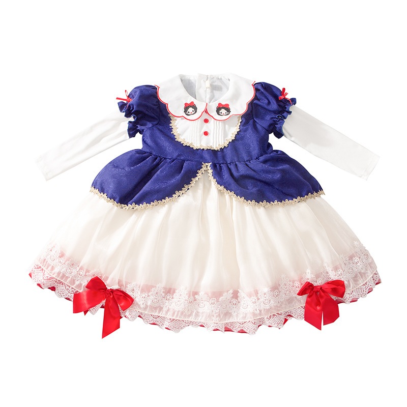 白雪姫ドレス女の子ロリータドレスロリータ秋子供長袖かわいいパフスカート