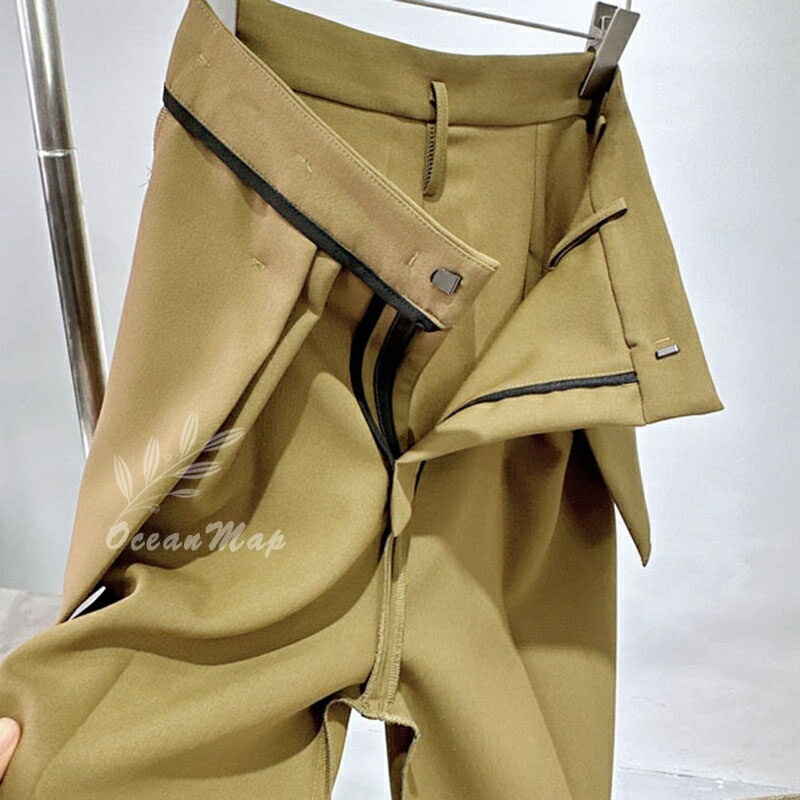ワイドスラックス ワイドパンツ 細見え ボトムス レディース ハイウエスト ストレート ロングパンツ カジュアル おしゃれ キレイめ 春夏秋