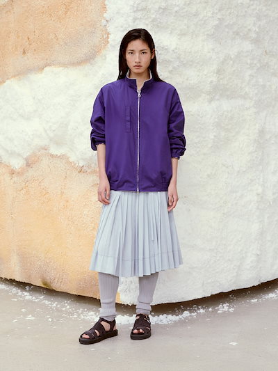 【LOW CLASSIC】 26SS REVERSIBLE ZIP-UP JUMPER : GREY