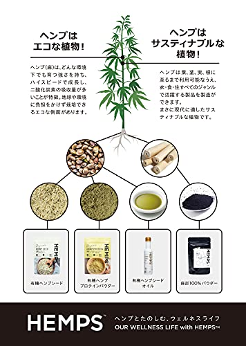 【HEMPS】 有機ヘンププロテインパウダー 1kg オーガニック 無添加 欧州産 有機JAS認定 植物性プロテイン 栄養機能食品 ミネラルたっぷり スーパーフード