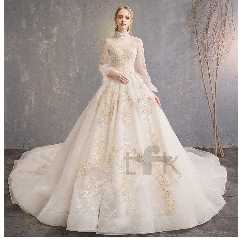 ウェディングドレス ウェディングドレス白 パーティードレス 刺繍レース 花嫁ロングドレス 簡約 結婚式 露背 二次会 エレガント ビーズ お呼ばれ 挙式