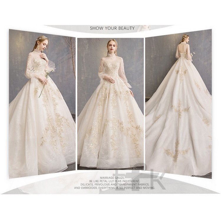 ウェディングドレス ウェディングドレス白 パーティードレス 刺繍レース 花嫁ロングドレス 簡約 結婚式 露背 二次会 エレガント ビーズ お呼ばれ 挙式