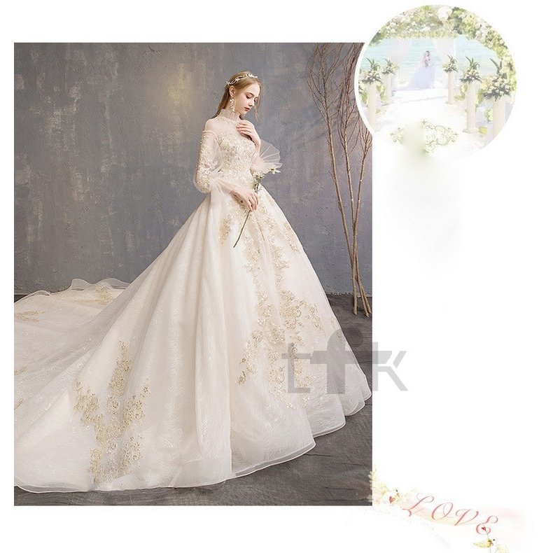 ウェディングドレス ウェディングドレス白 パーティードレス 刺繍レース 花嫁ロングドレス 簡約 結婚式 露背 二次会 エレガント ビーズ お呼ばれ 挙式