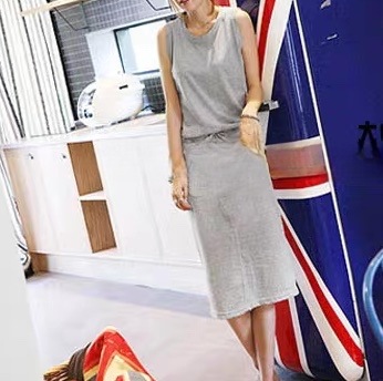 レディース ワンピース 膝上 ロング 袖なし ノースリーブ Uネック ラウンドネック ストレート フェミニン ストリート ウエストマーク ウエストリボン スリット ポケット ハイウエスト かわいい レディース ワンピース 膝上 ロング 袖なし ノースリーブ Uネック ラウンドネック ストレート フェミニン ストリート ウエストマーク ウエストリボン スリット ポケット ハイウエスト かわいい