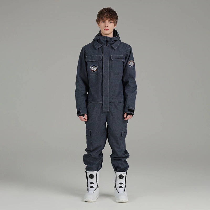 スノーボードウェア スノボウェア デニム つなぎ スキーウェア 上下セット セットアップ レディース メンズ 男女兼用 スノーボード ウェア 防寒着