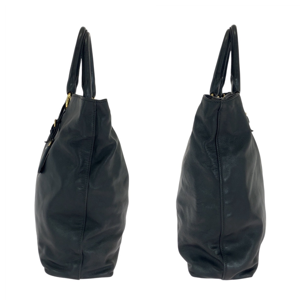 美品 ブラック 黒 ゴールド金具 レザー トートバッグ ショルダーバッグ 2way レディース 501350