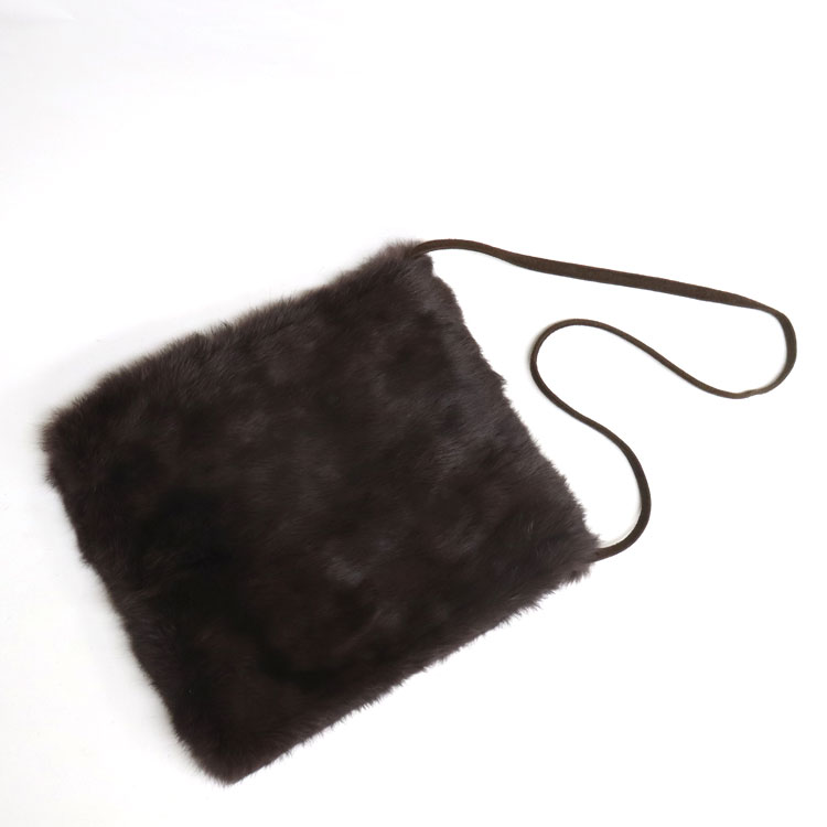 ラビット ファー ショルダーバッグ メッセンジャー バッグ 斜め掛け ブラウン 送料無料 レディース ギフト プレゼント