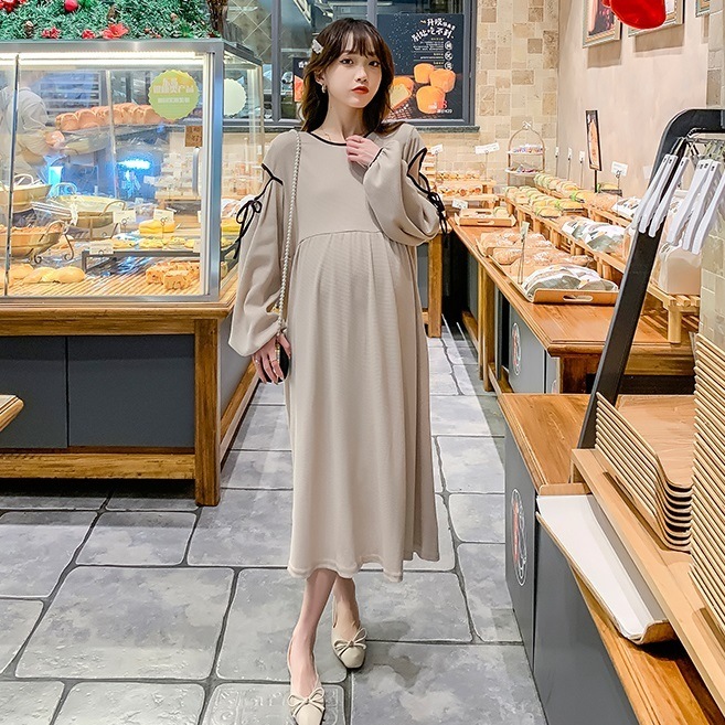 【日本未発売/送料無料】マタニティ ワンピース 袖カット ラウンドネック パフスリーブ リボン 【日本未発売/送料無料】マタニティ ワンピース 袖カット ラウンドネック パフスリーブ リボン