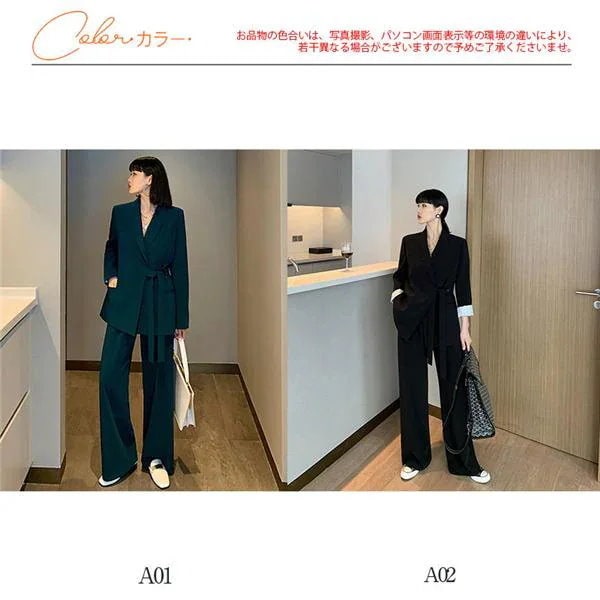 Qoo10] パンツスーツ セットアップ リクルートス