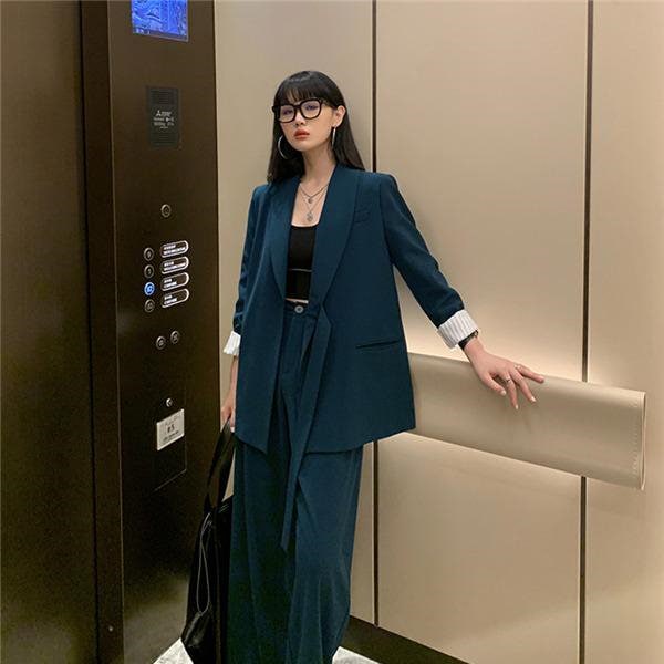 Qoo10] パンツスーツ セットアップ リクルートス