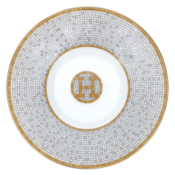 エルメス HERMES 食器 モザイク 24 コーヒーカップ＆ソーサー 磁器 ゴールド 新品 未使用 モーニングカップ ポーセリン 【箱】【中古】