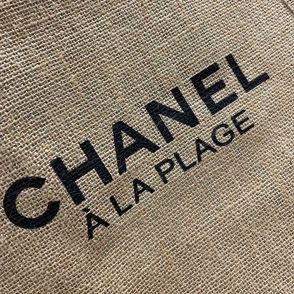 CHANEL シャネル ノベルティ リネン 麻 トートバッグ キャメルブラウン CHANEL シャネル ノベルティ リネン 麻 トートバッグ キャメル