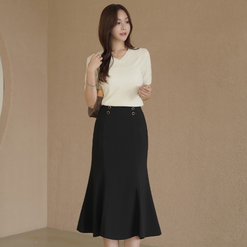 クリック＆ファニーケルソン Vネックウールニット