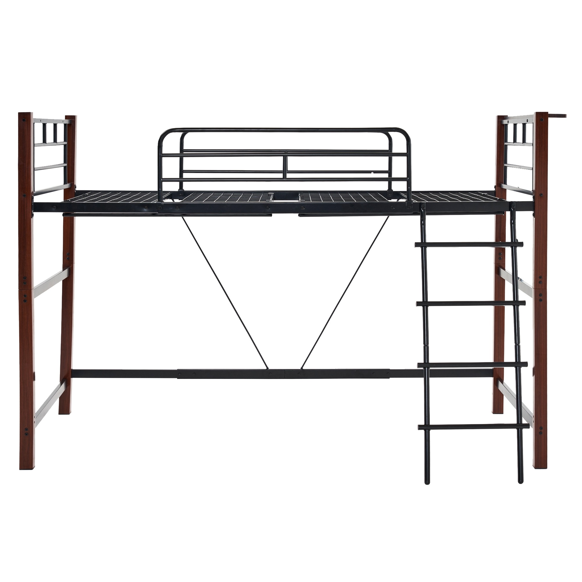 [大型折扣销售！优惠券分发]【高さ130cm】ロフトベッド耐荷重150kgパイプベッド高さ130cmシングルミドルタイプ棚システムベッド収納ロータイプ大人北欧風一人暮らし送料無料スチール耐震ベッド