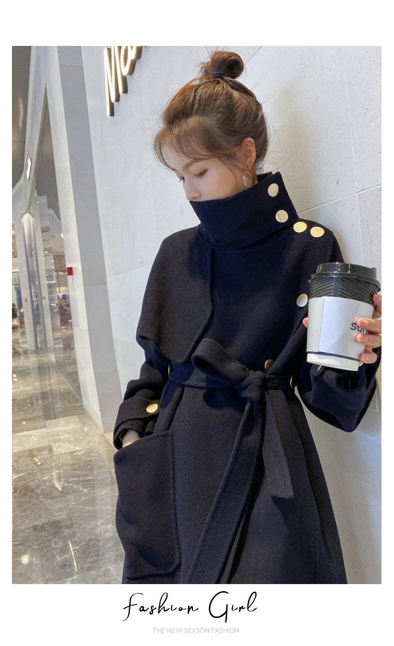 トレンチコート 秋冬用厚手 メルトンダウンコート ロングトレンチコート アウター トレンチコート コ