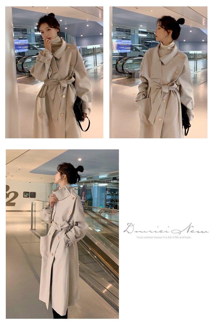 トレンチコート 秋冬用厚手 メルトンダウンコート ロングトレンチコート アウター トレンチコート コ