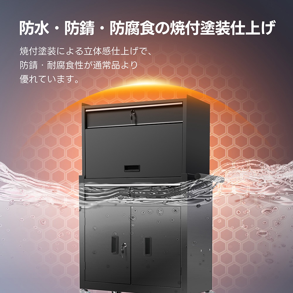 ツールキャビネット 多機能 ツールワゴン ツールカート工具カート ロールキャビネット スチール ローラーキャビネット ハンドル W76×D37×H117cm DIY 引き出し 有孔ボード付き 鍵付き