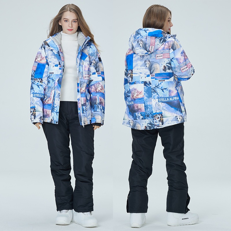 男性と女性のための新しいスキー服シングルボードとダブルボード冬の屋外の暖かく厚みのある韓国スタイルのスキー服スーツ