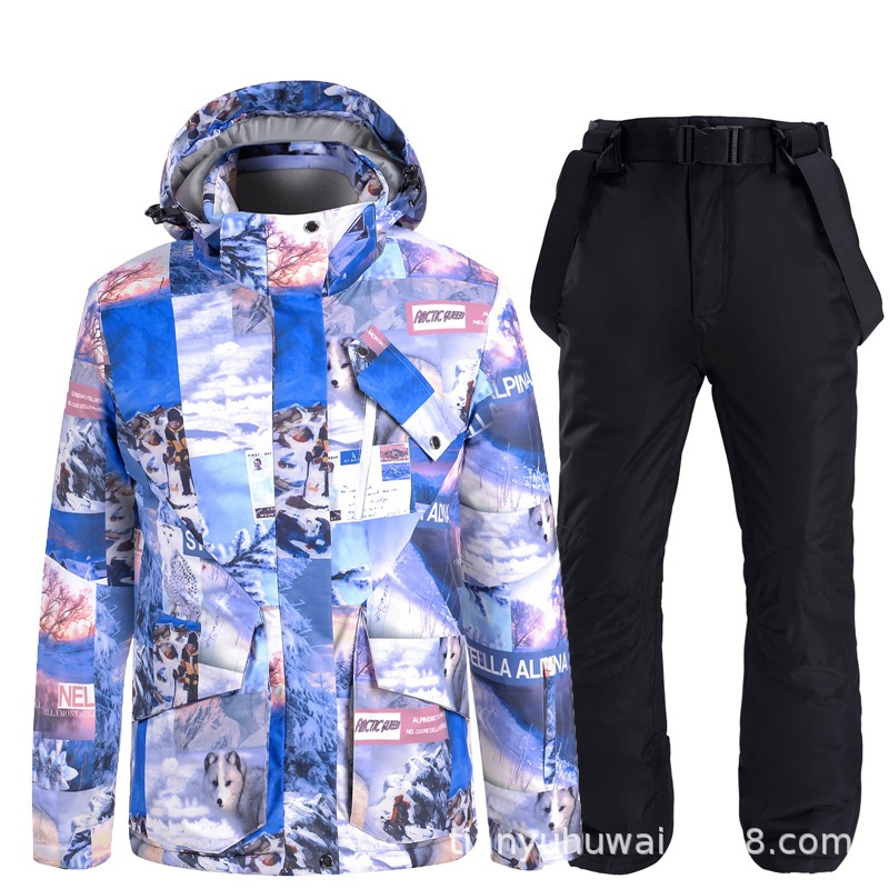 男性と女性のための新しいスキー服シングルボードとダブルボード冬の屋外の暖かく厚みのある韓国スタイルのスキー服スーツ