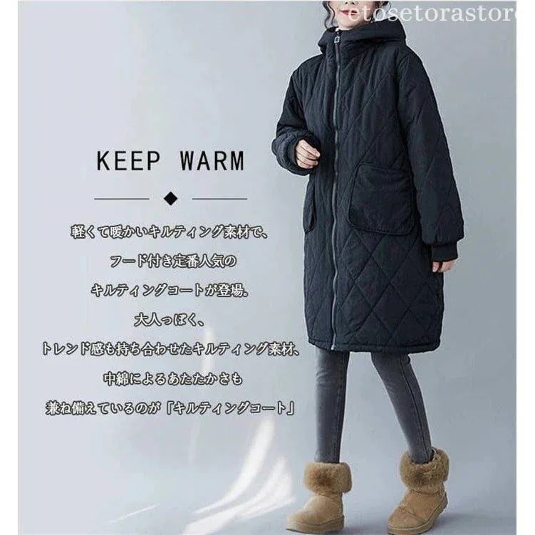 新入庫 キルティングコート レディース フード付き 中綿コート ロングコート ジャケット 新入庫 キルティングコート レディース フード付き 中綿コート ロングコート ジャケット