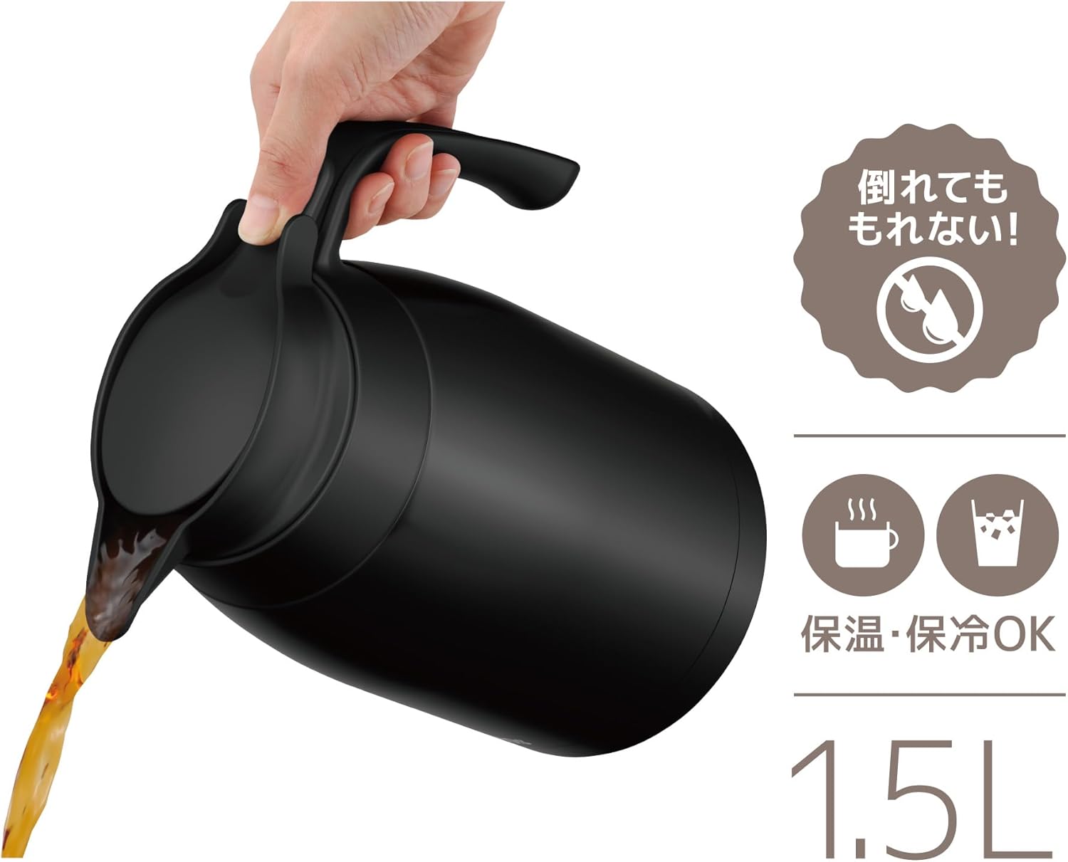 サーモス ステンレス ハンドポット 1.5L マットブラック 保温ポット 卓上ポット 魔法びん構造 保温保冷 TTB-1501 MTBK 63849 サーモス ステンレス ハンドポット 1.5L マットブラック 保温ポット 卓上ポット 魔法びん構造 保温保冷 TTB-1501 MTBK 63849