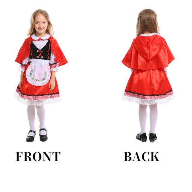 ハロウィン 衣装 あかずきんちゃん キッズ 赤ずきん メイド 童話 コスチューム 女の子 ハロウイン 仮装 ハロウィーン ハロウィン衣装 キッズ かわいい ワンピース コスプレ 子ども 子供 こども_3