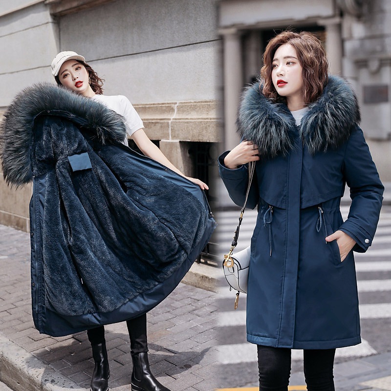 冬アウター パイルコート 100KG ジャケット 女性用 毛襟 綿服 韓国風 裏地付き 綿服_1